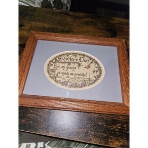 Creative Calligraphy Golfers Diet Framed Art Wood Frame Made in USA Golf Decor